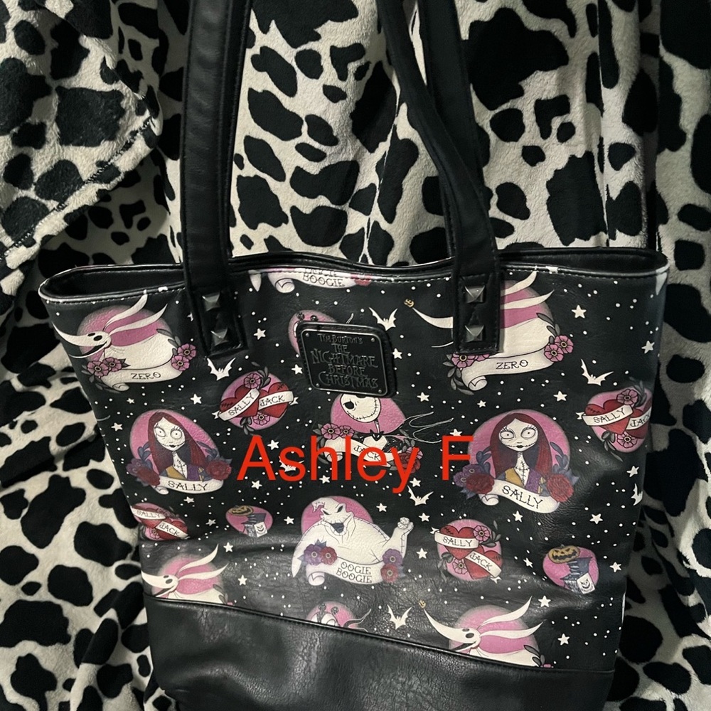 Nightmare before Christmas tattoo loungefly tote purse jack sally